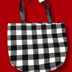 Buffalo plaid tote bag